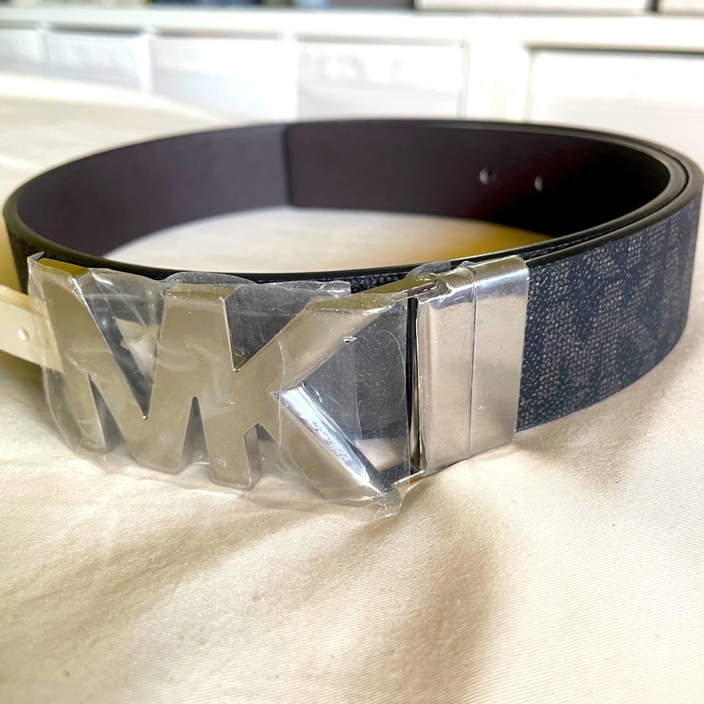 MK Large Monogram Twist Reversible Brown Belt